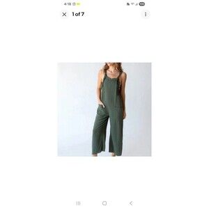 SOLD Natural Life Carly Jumpsuit Olive Green XL Adjustable Straps Oversized Fit